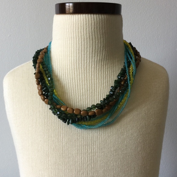 Multi Strand Beaded Twist Necklace - Picture 1 of 7